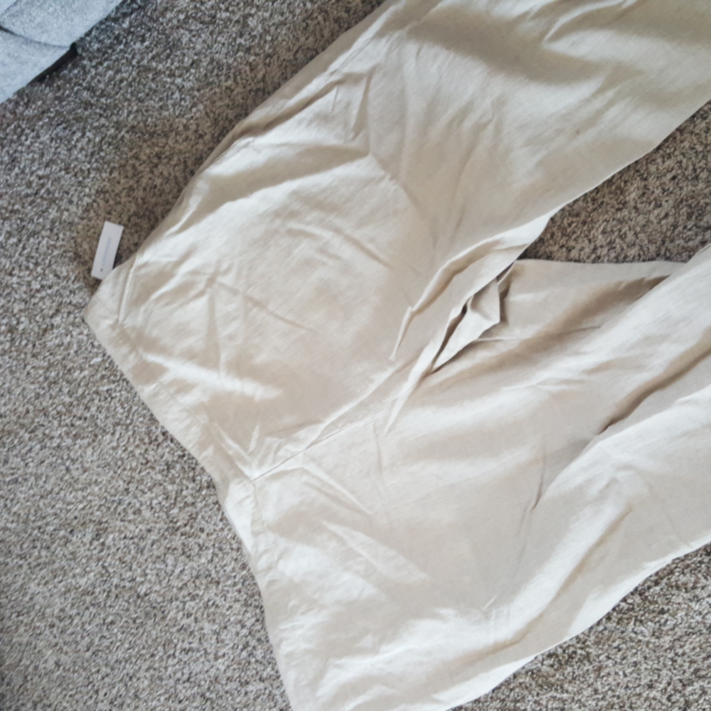 Tan linen pants